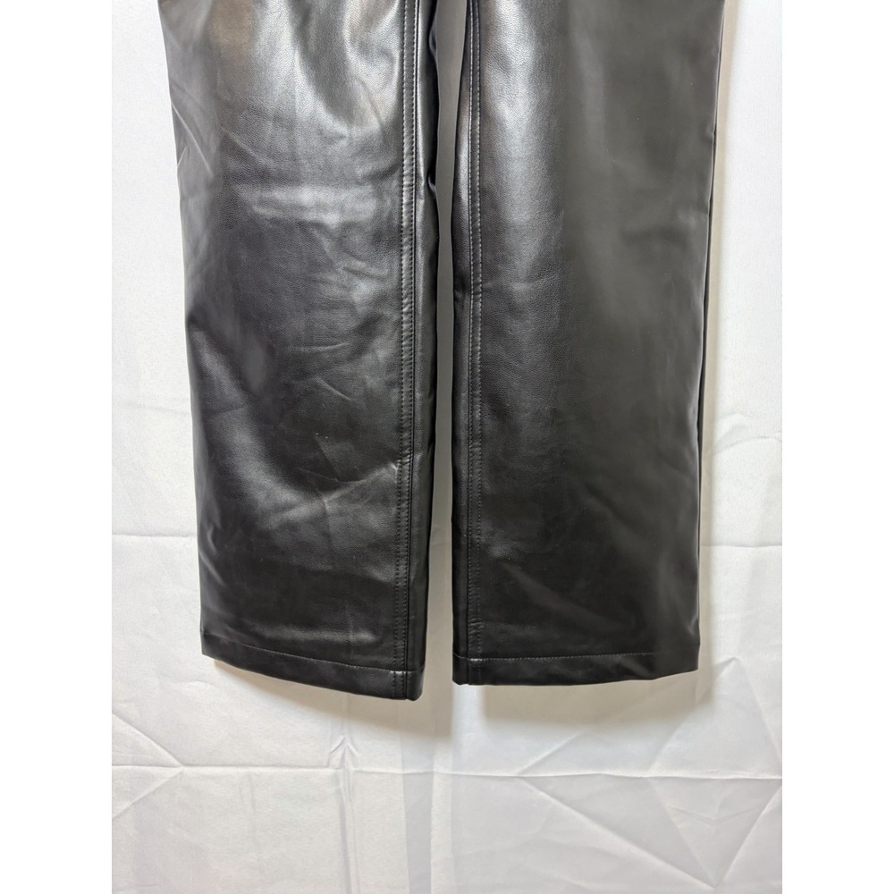 Abercrombie & Fitch Ultra High Rise Vegan Leather Pants 25/0R '90s Straight - Picture 2 of 16